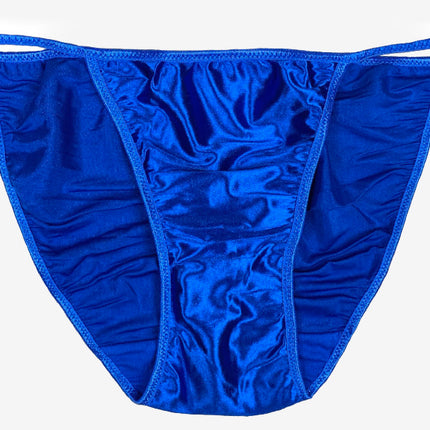 Satin String Bikini - Royal Blue - Lexington Intimates