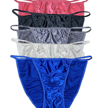 5-Pack | Second Skin Satin String Bikini - Lexington Intimates