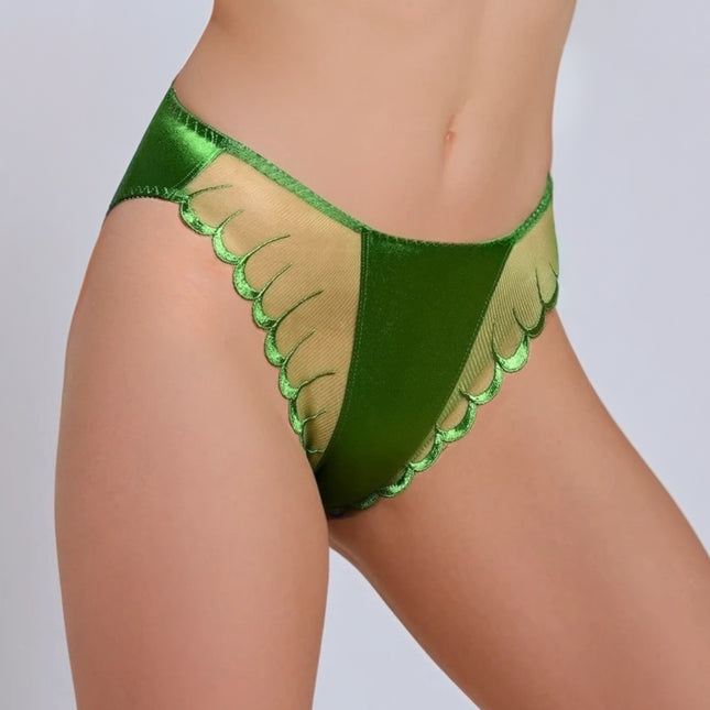 Mesh Accents Satin Panty