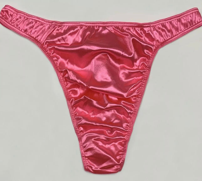 Classic Satin Thong - Pink - Lexington Intimates