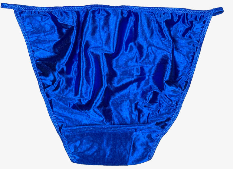 Satin String Bikini - Royal Blue - Lexington Intimates