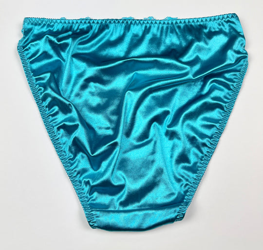 High Leg Satin and Lace Panty - Lexington Intimates