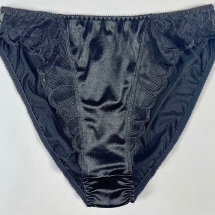 High Leg Satin Panty Mesh Trim - Lexington Intimates