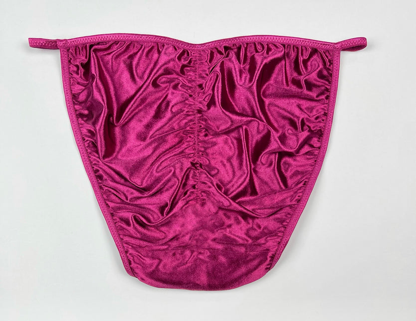Ruched Satin String Bikini - Lexington Intimates