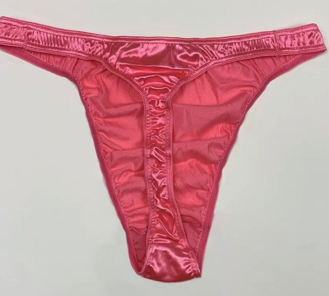 Classic Satin Thong - Pink - Lexington Intimates