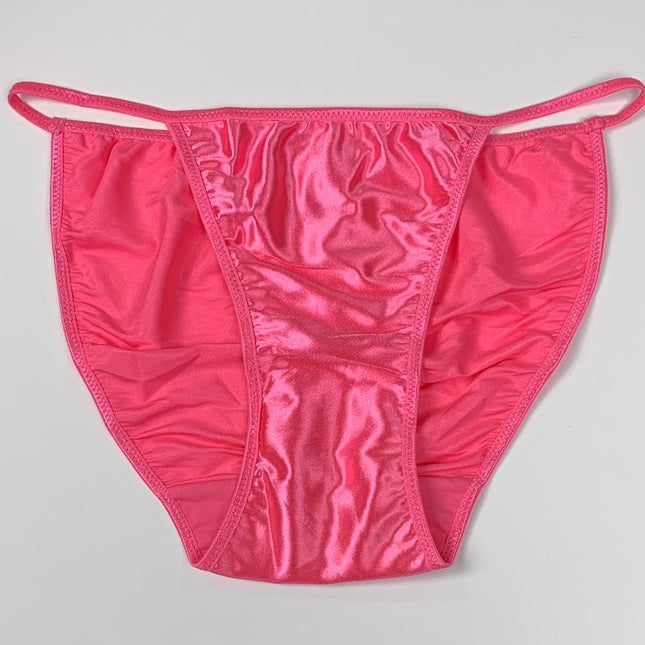 Satin String Bikini - Pink - Lexington Intimates