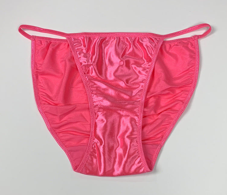 Satin String Bikini - Pink - Lexington Intimates