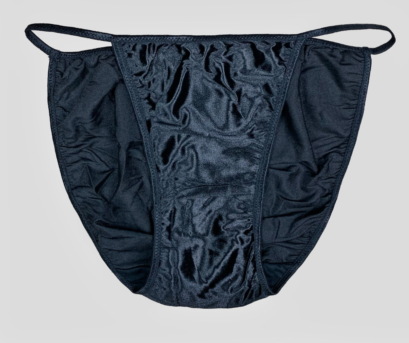 Satin String Bikini - Black - Lexington Intimates