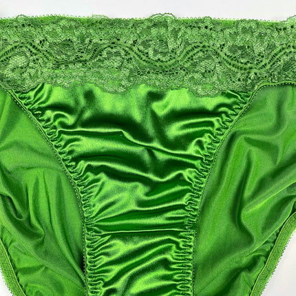 High Leg Satin and Lace Panty - Lexington Intimates