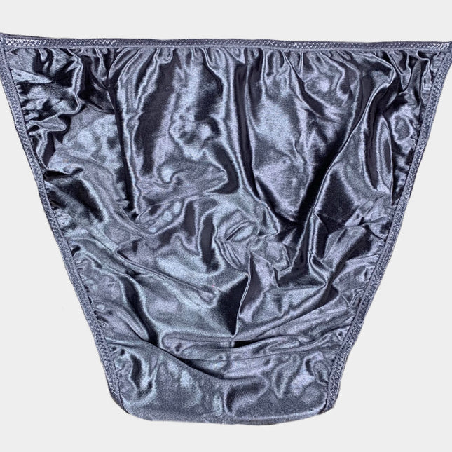 Satin String Bikini - Silver - Lexington Intimates