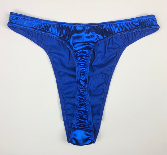 Classic Satin Thong - Royal Blue - Lexington Intimates