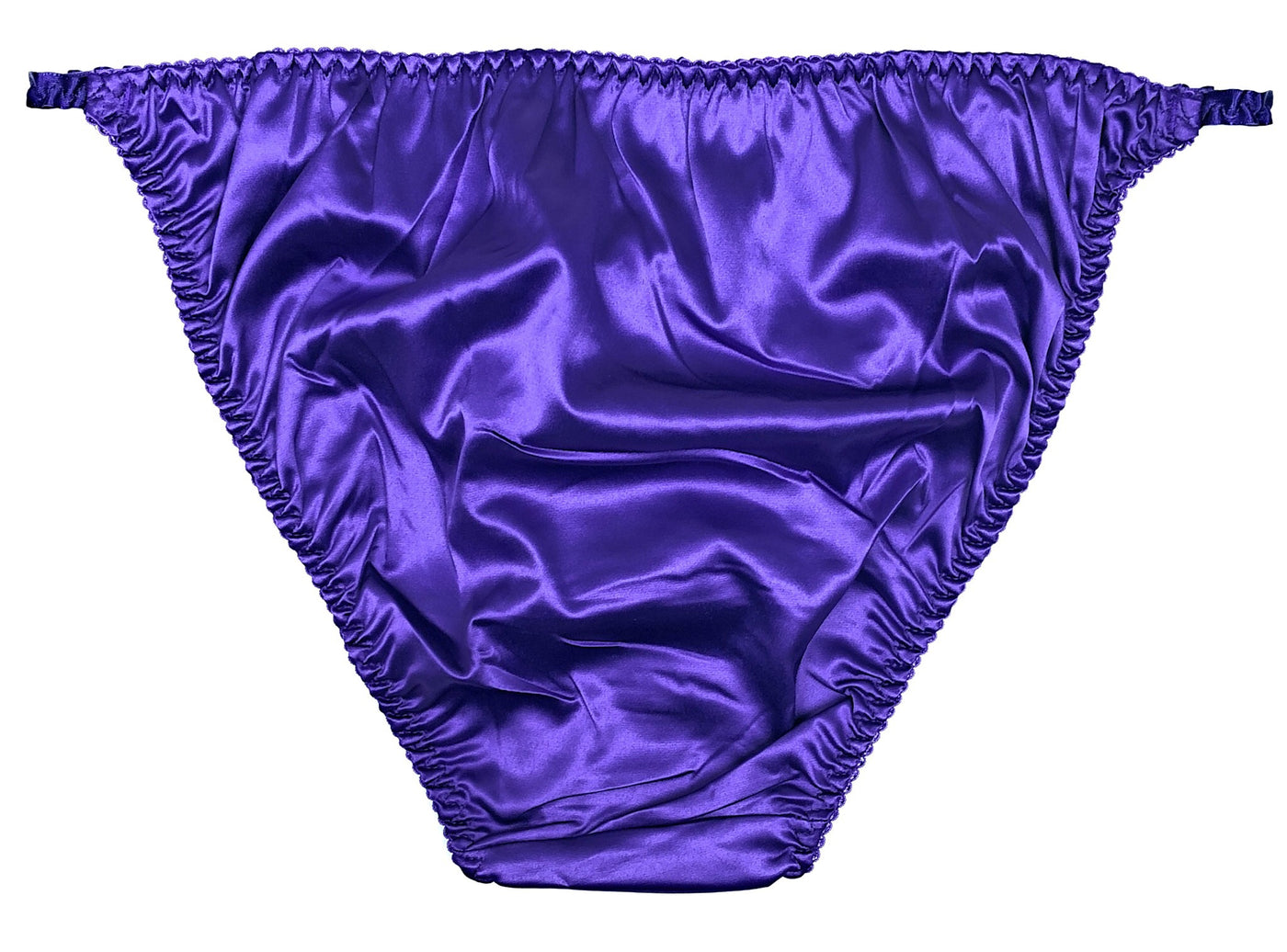Purple Satin String Bikini Panty - Lexington Intimates