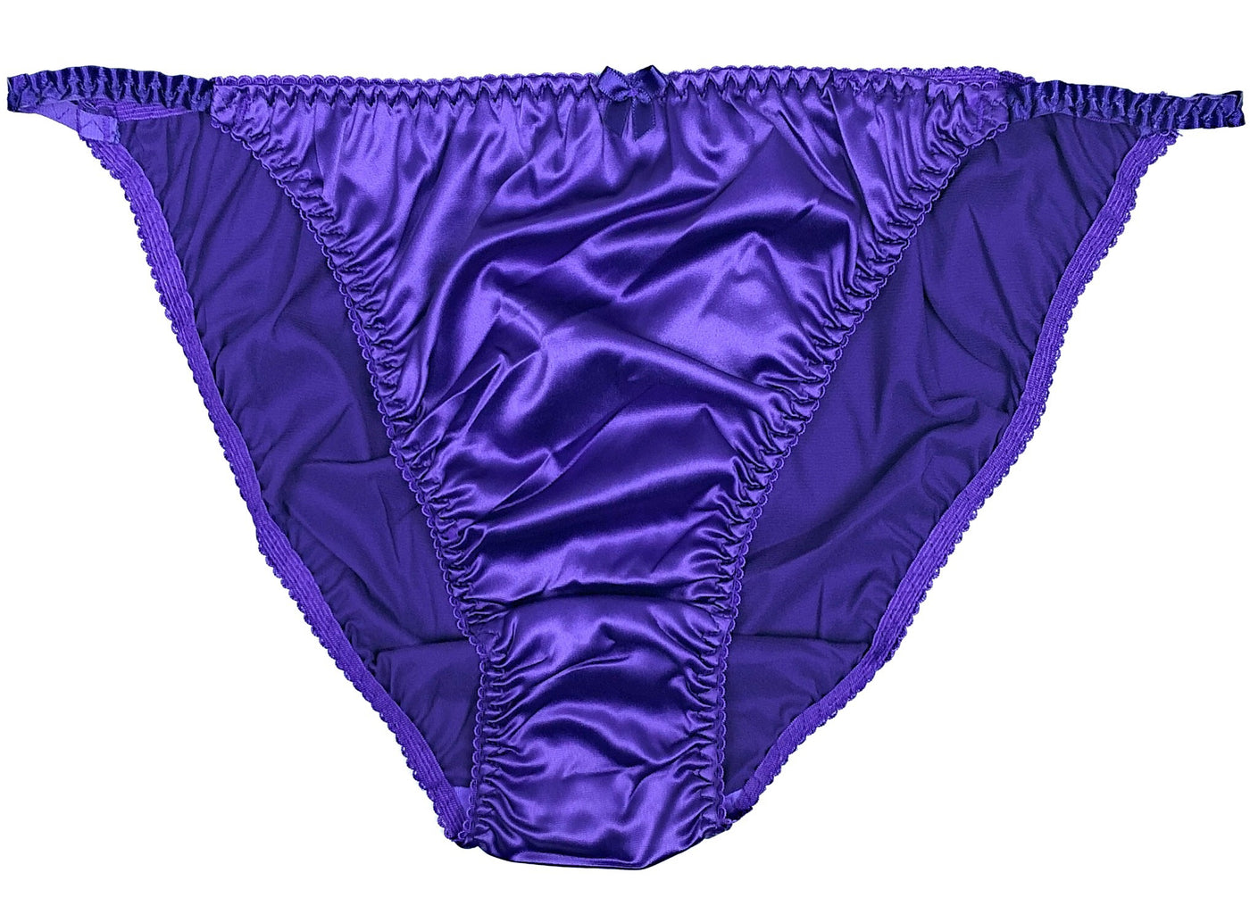 Purple Satin String Bikini Panty - Lexington Intimates