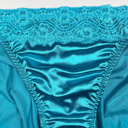 High Leg Satin and Lace Panty - Lexington Intimates