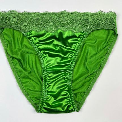 High Leg Satin and Lace Panty - Lexington Intimates