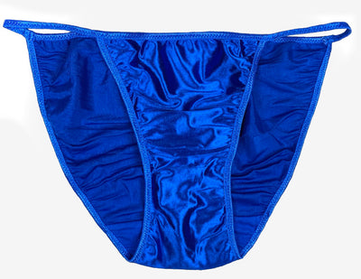 Satin String Bikini - Royal Blue - Lexington Intimates