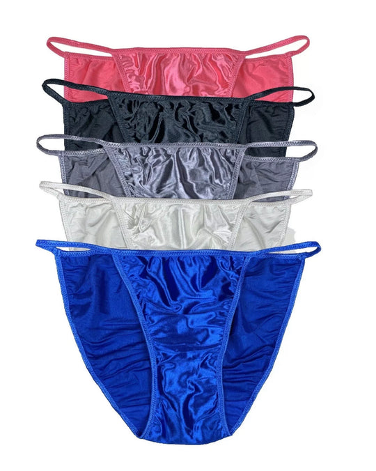 5-Pack | Second Skin Satin String Bikini - Lexington Intimates