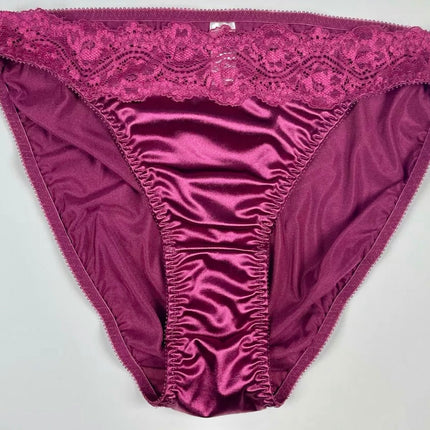 High Leg Satin and Lace Panty - Lexington Intimates