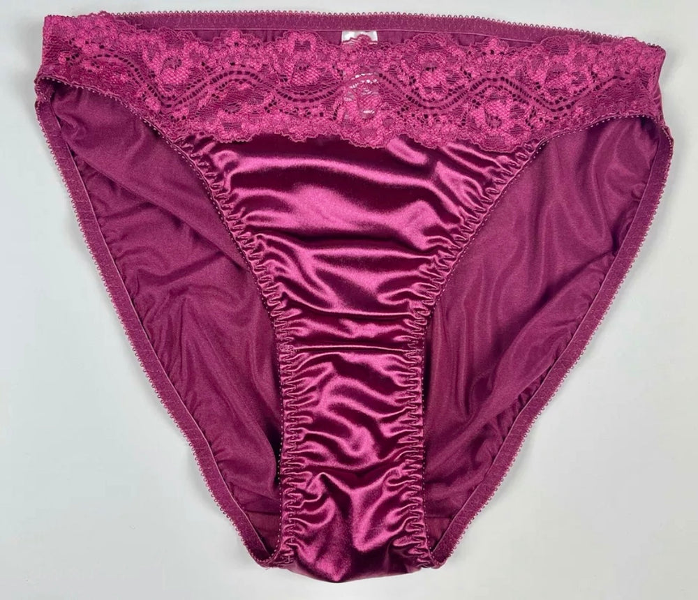 High Leg Satin and Lace Panty - Lexington Intimates