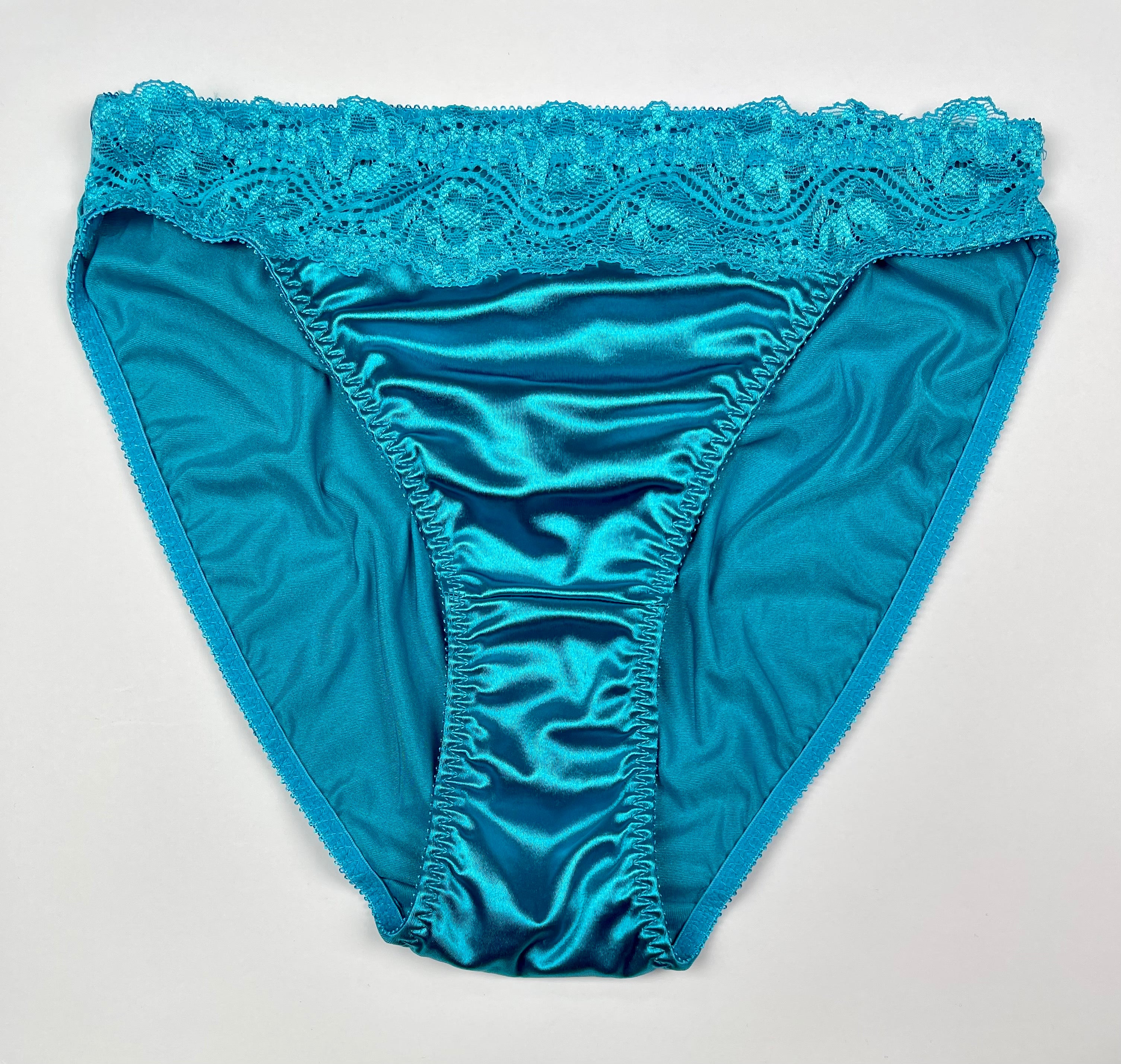 High Leg Satin and Lace Panty - Lexington Intimates