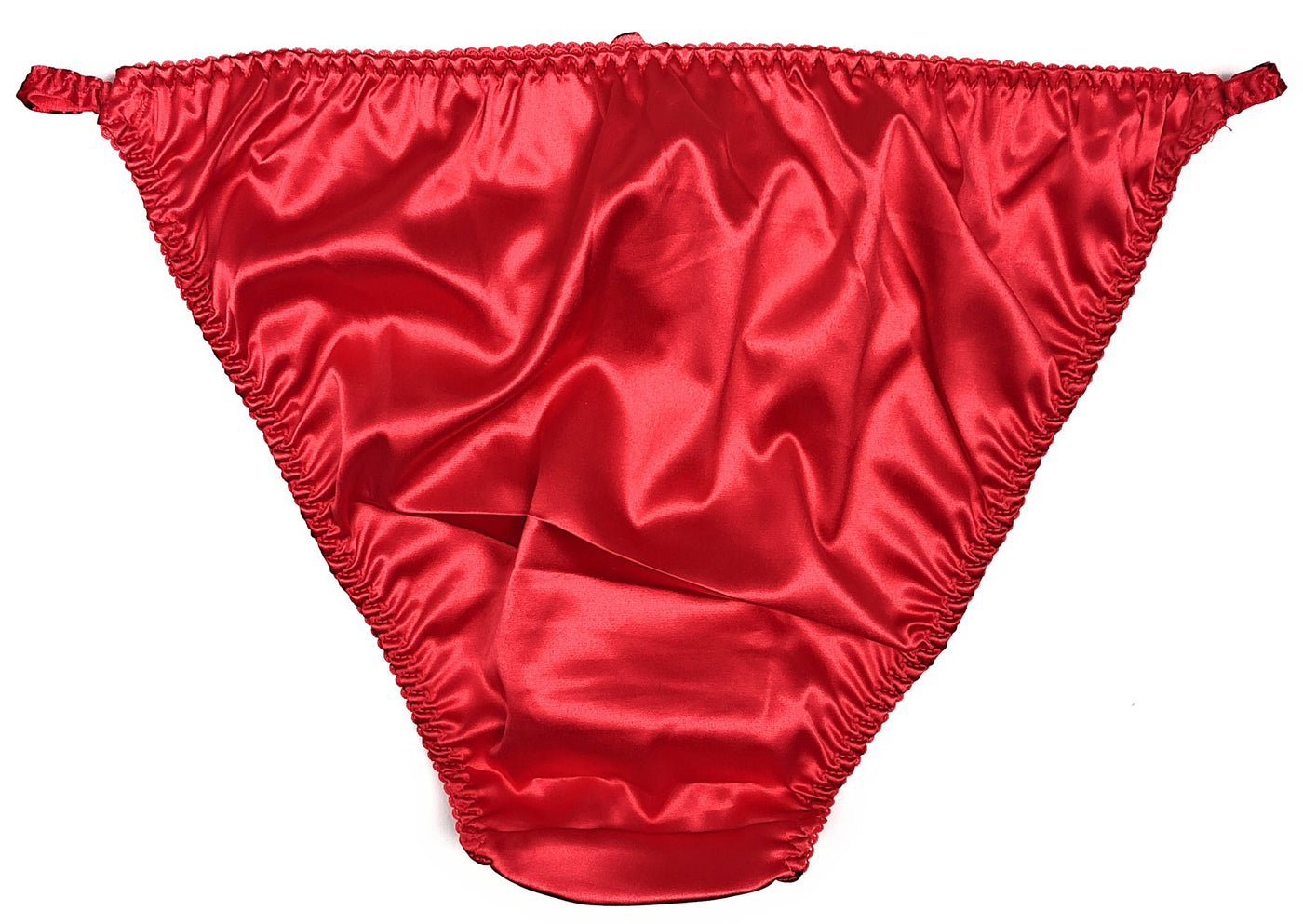 Red Satin String Bikini Panty - Lexington Intimates