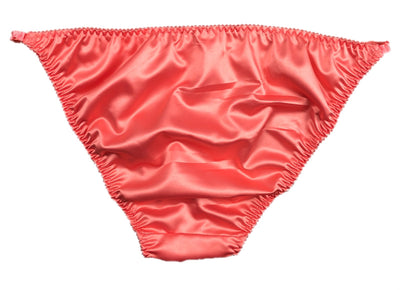 Orange Satin String Bikini Panty - Lexington Intimates