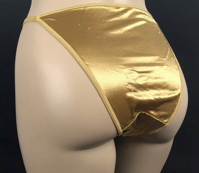 Gold High Cut Satin String Panty - Lexington Intimates