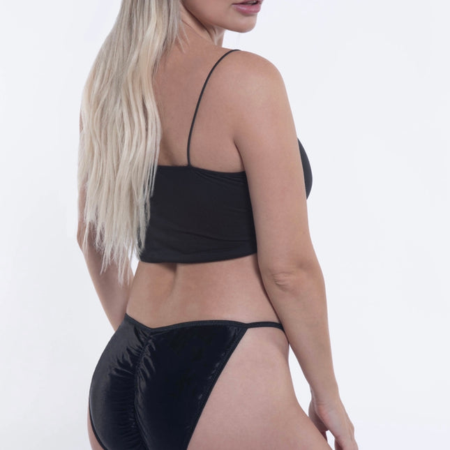 Ruched Satin String Bikini Panty - Lexington Intimates