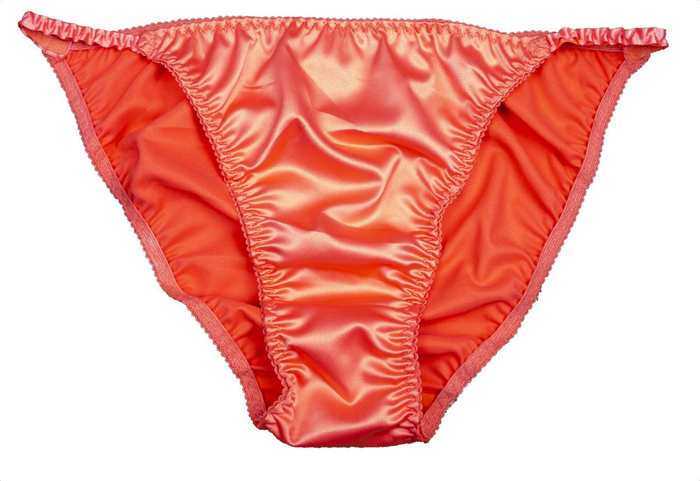 Orange Satin String Bikini Panty - Lexington Intimates