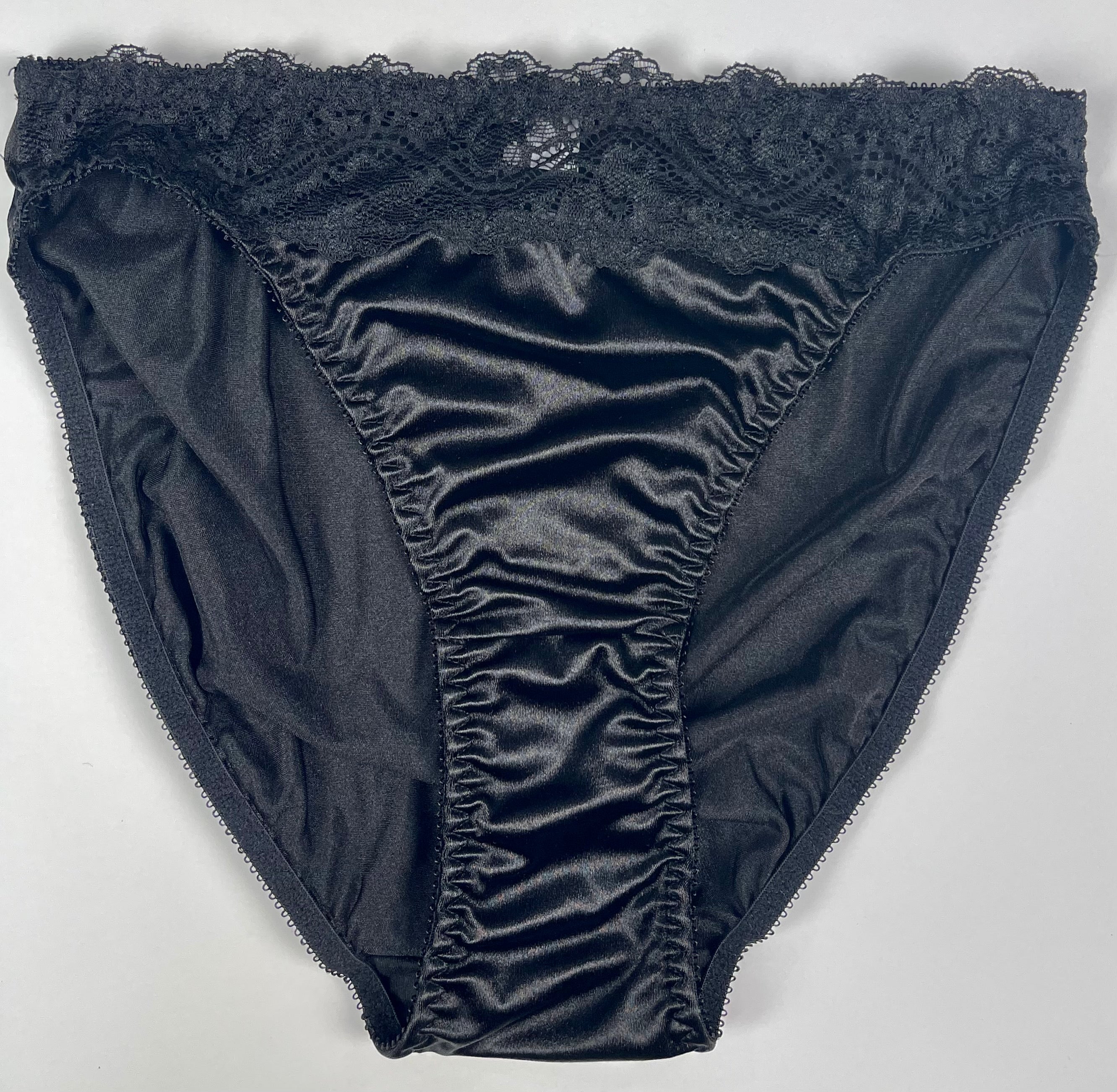 High Leg Satin and Lace Panty - Lexington Intimates