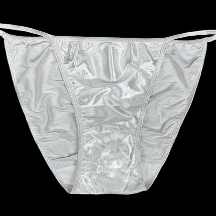 Satin String Bikini - White - Lexington Intimates