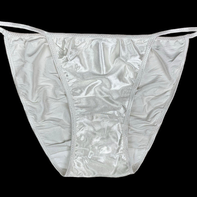 Satin String Bikini - White - Lexington Intimates