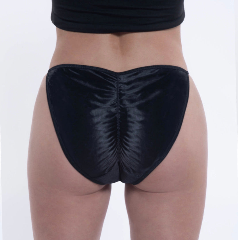 Ruched Satin String Bikini Panty - Lexington Intimates