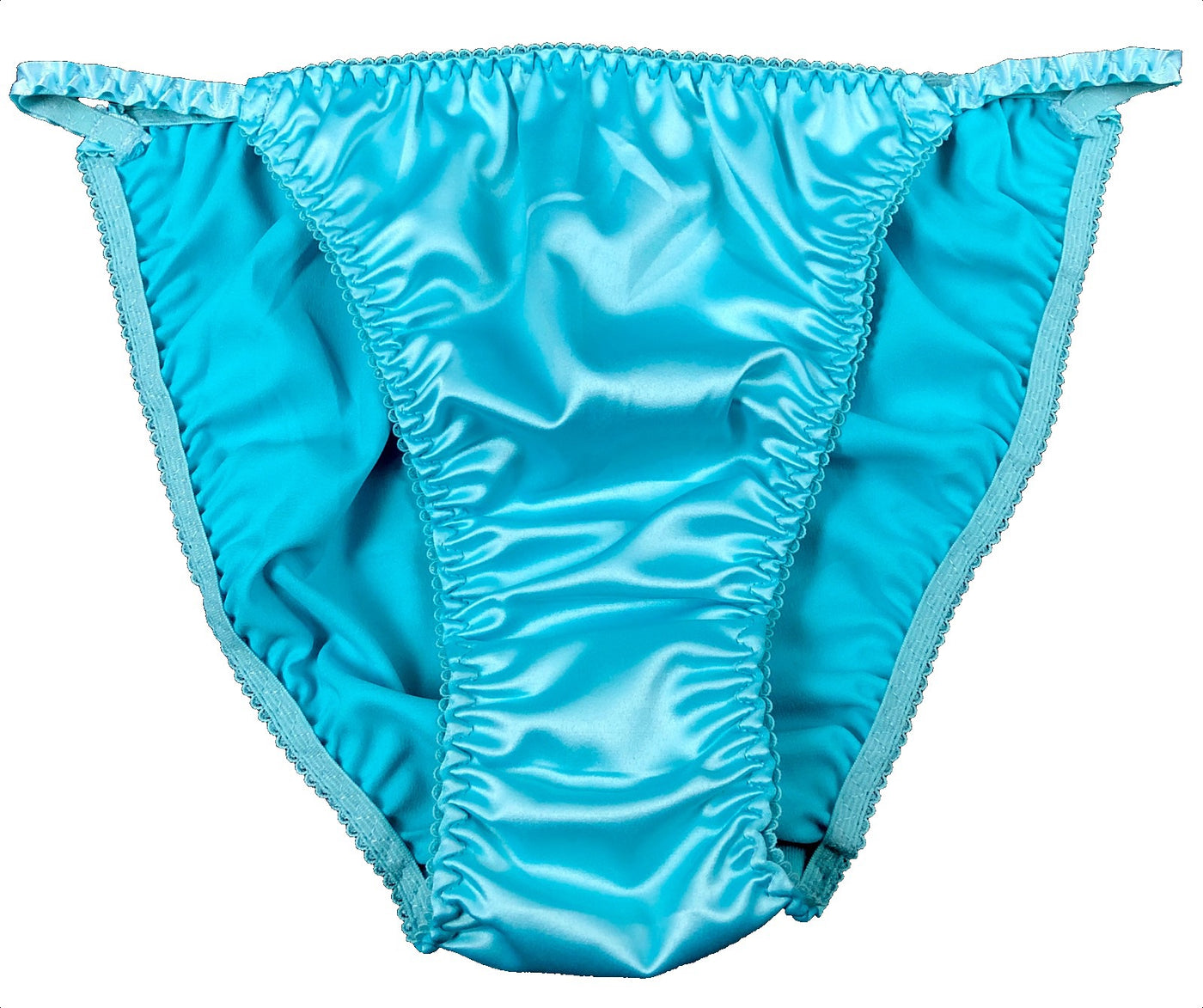 Light Blue Satin String Bikini Panty - Lexington Intimates