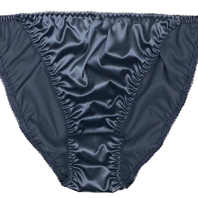 Luxe Satin String Bikini Panty - Black - Lexington Intimates
